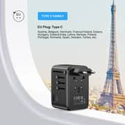Unitek Multi-Port Travel Adapter Black - P1123ABK01