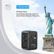 Unitek Multi-Port Travel Adapter Black - P1123ABK01
