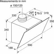Bosch Series 2 Built-in Wall-Mounted Hood 60cm Black - DWK63PJ60M