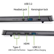 Acer Aspire 14 (2024) Copilot+ PC - 2nd Series / Intel Core Ultra 7-256 / 14inch / 1TB SSD / 16GB RAM / Shared Intel Arc 140V Graphics / Windows 11 Home / English Keyboard / Iron / International Version - [A14-52M-72FH]