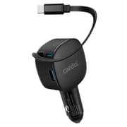 Cardoo Flex 60W Car Charger with Built-in USB-C Cable – Black | CGLCPC03