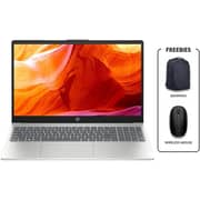 HP (2026) Laptop - 2nd Series / Intel Core Ultra 5-225U / 15.6inch FHD / 512GB SSD / 8GB RAM / Shared Intel Graphics / Windows 11 Home / English & Arabic Keyboard / Natural Silver / Middle East Version - [15-FD2038NE] + Everyday Backpack + Mouse 240