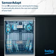 Beko Dishwasher 15 Place Settings, 8 Programs, 3 Racks, A+++ Energy Rating,‎ BDEN38523XP - (Inox)