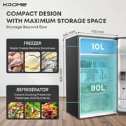 Krome Single Door Refrigerator 90L Black - KR-RF141GG