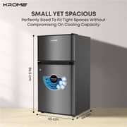 Krome Top Mount Refrigerator 90L Silver - KR-RF138DDSG
