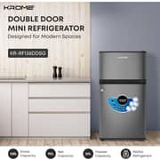Krome Top Mount Refrigerator 90L Silver - KR-RF138DDSG