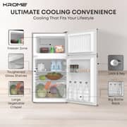 Krome Top Mount Refrigerator 90L Silver - KR-RF138DDSG