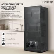 Krome Upright Freezer 600L Dark Inox - KR-UF750IH