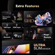 SPJ 85 Inch 4K Ultra HD Smart WebOS LED TV, Dolby Atmos, Magic Remote, Apple AirPlay, Netflix & YouTube Built-in, Dual Remote Control, WiFi, HDMI & USB, Complimentary Wall Bracket, Black