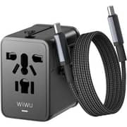 WiWU Universal Travel Adapter 20W with USB-C Cable 1m Black - WI-UA013