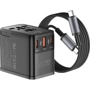 WiWU Universal Travel Adapter 20W with USB-C Cable 1m Black - WI-UA013