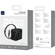 WiWU Universal Travel Adapter 20W with USB-C Cable 1m Black - WI-UA013