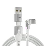 Statik PowerPivot Pro Durable USB-C To USB-C Cable 1m White - STK-CBL-0455-BRD-U