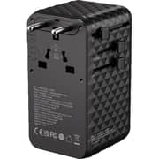 Blupebble PASSPORT 7 Travel Adaptor Black - BP-TVL007-BK