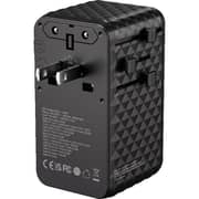 Blupebble PASSPORT 7 Travel Adaptor Black - BP-TVL007-BK