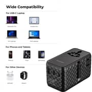 Blupebble PASSPORT 7 Travel Adaptor Black - BP-TVL007-BK