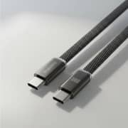 Blupebble POWERFLOW Flat USB-C Cable 1.2m Grey - BP-PFFLAT1.2M100W-GY