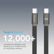Blupebble POWERFLOW Flat USB-C Cable 1.2m Grey - BP-PFFLAT1.2M100W-GY
