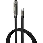 Blupebble POWERFLOW Flat USB-C Cable 1.2m Grey - BP-PFAXIS1.2M240W-GY