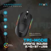 Pawa Vanguard 6D Triple Mode Gaming Wireless Mouse Black - PW-VGSM6D46-BK