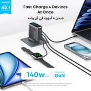 شاحن أنكر مع سلك USB-C لون رمادي داكن B2697GZ1