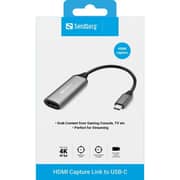 Sandberg Capture Link HDMI to USB-C Adaptor Grey - 136-36