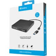 Sandberg Portable USB-C/A DVD Drive Black - 136-62