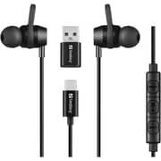 Sandberg USB-C/A Wired In Ear Earphones Black