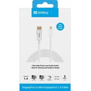 Sandberg Rewindable DisplayPort 1.4 to Mini DP Cable 2m White - 509-17