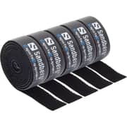 Sandberg 5 Pack Cable Velcro Strap 1m Black - 520-33