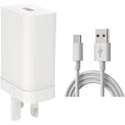Infinix Fast Charger USB-C+USB-A With Cable White - U450XKB+XDC13