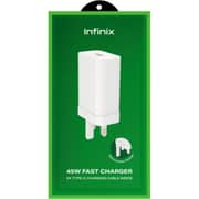 Infinix Fast Charger USB-C+USB-A With Cable White - U450XKB+XDC13