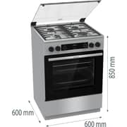 Gorenje 4 Zone Gas Cooker 60cm Stainless Steel/Black - GGI6C22XA