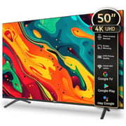 SPJ 50 Inch 4K UHD Smart Android LED TV, HDR Display, WiFi, Voice Control Remote, HDMI & USB Ports, Netflix, YouTube & Google Play, Black