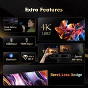 SPJ 50 Inch 4K UHD Smart Android LED TV, HDR Display, WiFi, Voice Control Remote, HDMI & USB Ports, Netflix, YouTube & Google Play, Black