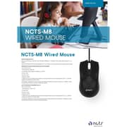 NCTS M8 Ergonomic USB Wired Mouse 2.8m Black
