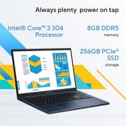 Asus Vivobook 15 (2026) Laptop - 3rd Series / Intel Core 3-304 / 15.6inch FHD / 256GB SSD / 8GB RAM / Shared Intel Graphics / Windows 11 Home / English & Arabic Keyboard / Cool Silver / Middle East Version - [X1504MA-BQ491W]