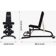 Sparnod Fitness SWB-68 Multifunction Bench, Adjustable Incline for Full Body Workout, 150 KG Capacity, Foldable Design, Steel Frame, Black
