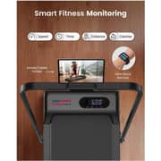 Sparnod Fitness x Saqr Fitness Walking Pad Treadmill SF-1003S with Handlebar, 1–10 km/h Speed Shock-Absorption Running Surface, LED Display, Phone & Tablet Holder, for Home & Office Use, 90 kg Max User Weight