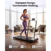 Sparnod Fitness x Saqr Fitness Walking Pad Treadmill SF-1003S with Handlebar, 1–10 km/h Speed Shock-Absorption Running Surface, LED Display, Phone & Tablet Holder, for Home & Office Use, 90 kg Max User Weight