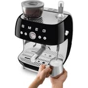 Smeg 50's Style Manual Coffee Machine with Grinder - EGF03BLUK + Electric Kettle - KLF04BLUK