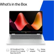 HP OmniBook 5 Flip 2-in-1 Convertible (2026) AI PC - 3rd Series / Intel Core Ultra 5-322 / 14inch 2K / 512GB SSD / 16GB RAM / Shared Intel Graphics / Windows 11 Pro / English & Arabic Keyboard / Gracier Silver / Middle East Version - [14-KM0000NE]