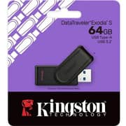 Kingston DataTraveler Exodia S Flash Drive USB3.2 Gen 1 64GB Black - DTXS/64GB