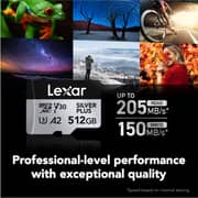 Lexar Silver Plus MicroSDXC Memory Card With Adapter 512GB Black - LMSSIPL512G-BNANU
