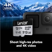 Lexar Silver Plus MicroSDXC Memory Card With Adapter 512GB Black - LMSSIPL512G-BNANU