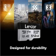 Lexar Silver Plus MicroSDXC Memory Card With Adapter 512GB Black - LMSSIPL512G-BNANU
