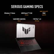 Asus TUF A16 Gaming (2026) Laptop - AMD Ryzen 7-260 / 16inch WUXGA / 1TB SSD / 16GB RAM / 8GB NVIDIA GeForce RTX 5060 Graphics / Windows 11 Home / English & Arabic Keyboard / Jaeger Grey / Middle East Version - [FA608UMI-TU190]