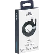 Rivacase BK12 Flat USB-C To USB-C Cable 1.2m Black - PS6005