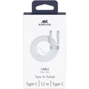 Rivacase WT12 Flat USB-C To USB-C Cable 1.2m White - PS6005