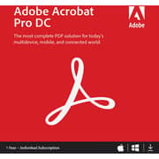 Adobe Acrobat Pro Professional 1 Year Subcription Red